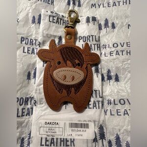 Portland Leather Goods Rufus the Highland Cow Leather Keychain or Bag Charm